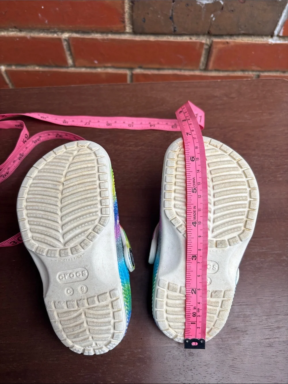 CROCS Kids Tie-Dye Slip-On Clogs in Rainbow Colors